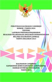 PERATURAN KALURAHAN NOMOR 1 TAHUN 2024 TENTANG LPJ REALISASI PELAKSANAAN APBKAL 2023